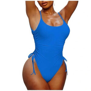NWOT One Piece Swimsuit Ruched High Cut Tummy Control Suit New Never Worn